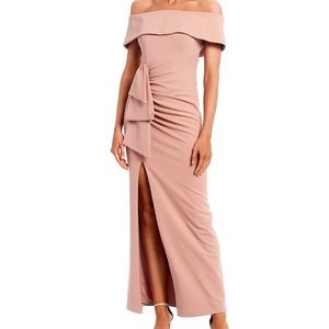 Xscape Perfect for a Summer wedding!!!  Pink Crepe Off the Shoulder Gown, Size 8